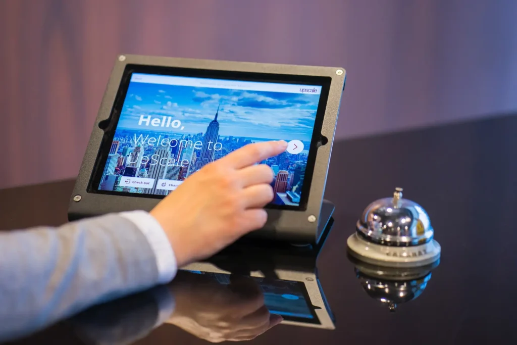 contactless hotel check in kiosk